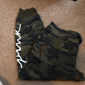 PINK Victoria's Secret Kids Camouflage Joggers - Black and Green